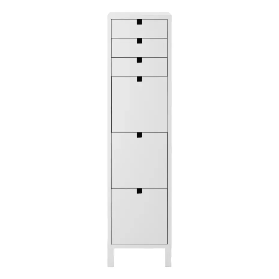 Cómoda Square estrecha 6 cajones, Blanco