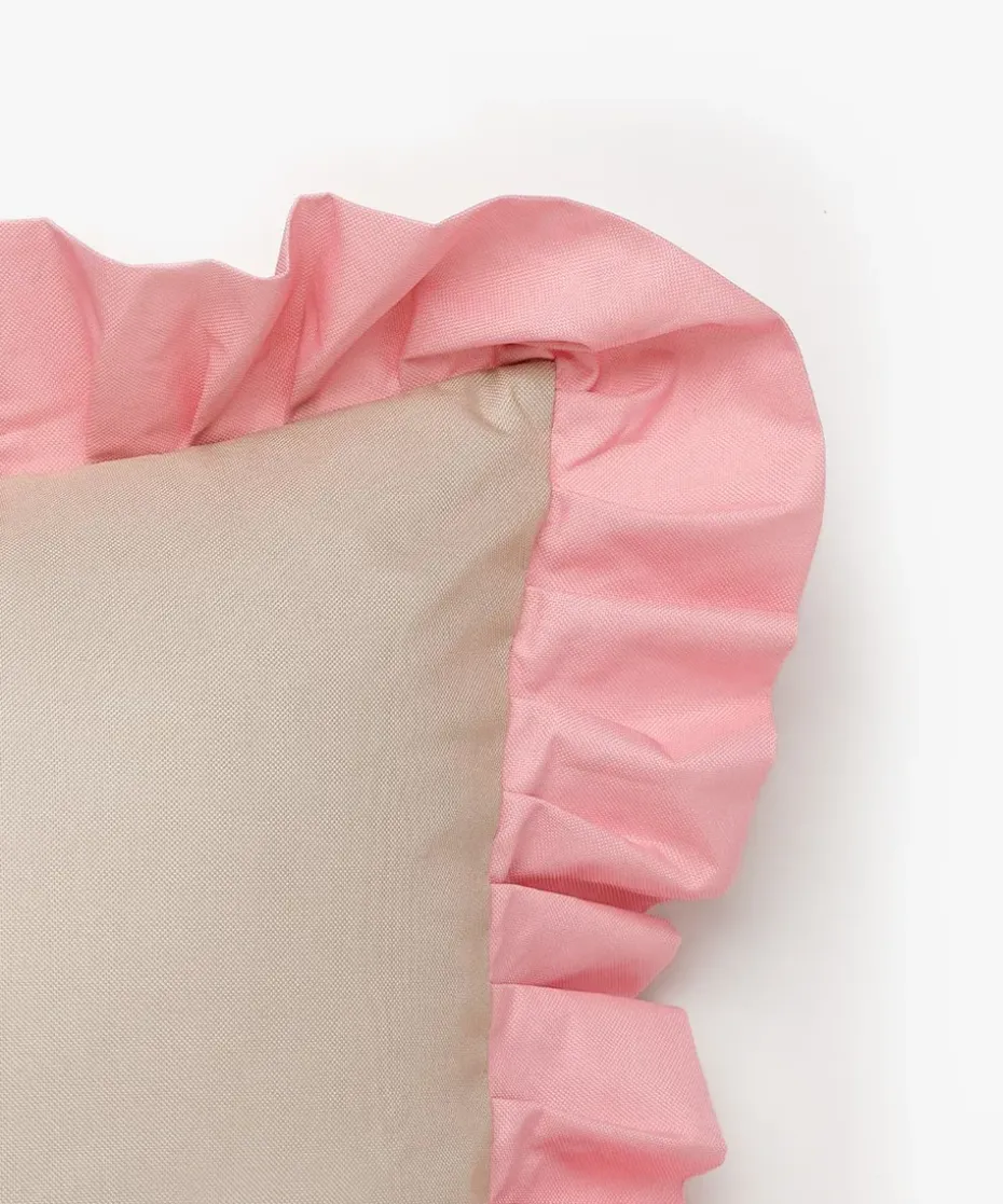 Cojín con volantes Garden Glory Outdoor 45x45 cm, Beige-pink