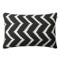 Cojín Ikat Sema, Black-off white