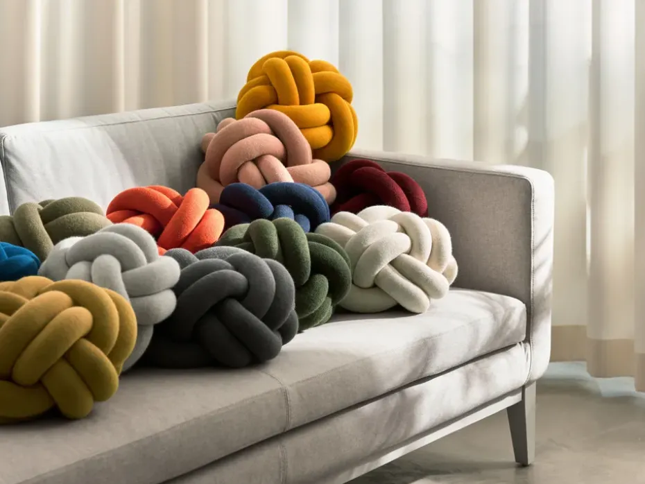 Cojín Knot, gris claro