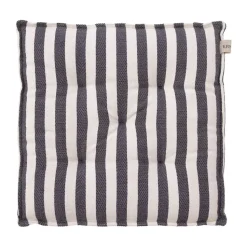 Cojín para asiento Ernst 45x45 cm, Blanco natural-gris oscuro
