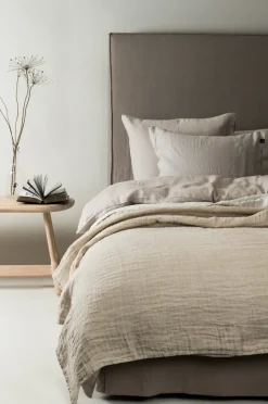 Colcha de cama Hannelin beige-blanco, 160 x 260 cm