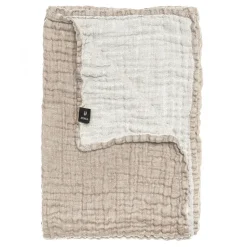 Colcha de cama Hannelin beige-blanco, 260 x 260 cm