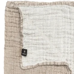 Colcha de cama Hannelin beige-blanco, 260 x 260 cm