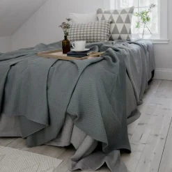 Colcha de cama Kimono 260x260 cm, dusty petrol