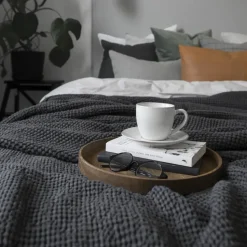 Colcha de cama Moss 260x260 cm, charcoal (gris)