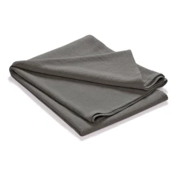 Colcha de cama Stripe algodón lavado a la piedra 180x260, gris oscuro
