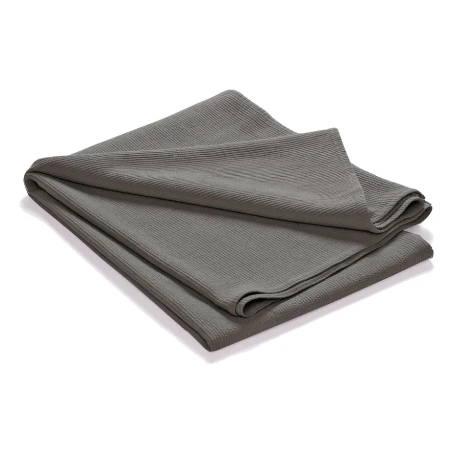 Colcha de cama Stripe algodón lavado a la piedra 180x260, gris oscuro