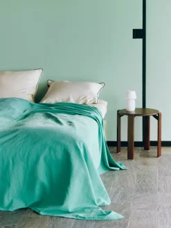 Colcha Linen 240x260 cm, Emerald green