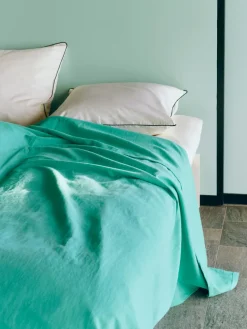 Colcha Linen 240x260 cm, Emerald green