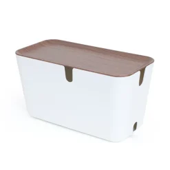 Colector de cables Cable Organiser XXL, decoración de madera oscura