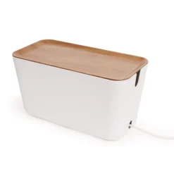 Colector de cables Cable Organiser XXL, madera-blanco