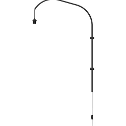 Colgador de lámpara de pared Willow simple, negro