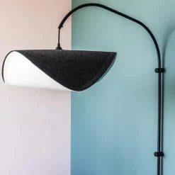Colgador de lámpara de pared Willow simple, negro