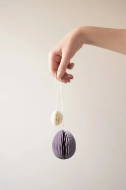 Colgante de Pascua Ovoid papel small 4 cm, White