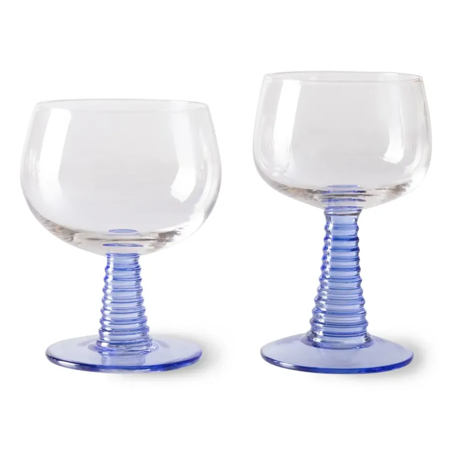 Copa de vino Swirl baja, Blue