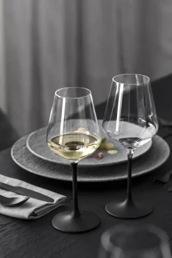 Copas de vino blanco Manufacture Rock 38 cl, 4-pack, transparente-negro