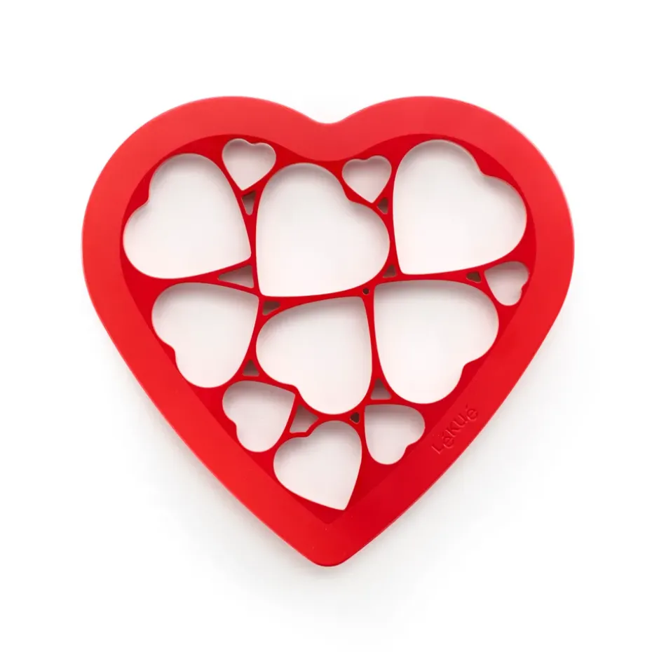 Cortador Lékué puzzle corazón 24x25,2 cm, Rojo