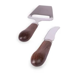 Cortaquesos y cuchillo de mantequilla Astrid, marrón-plata