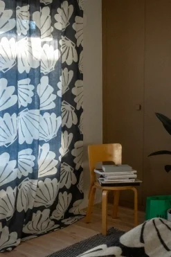 Cortina alargada Snäcka 145x250, azul