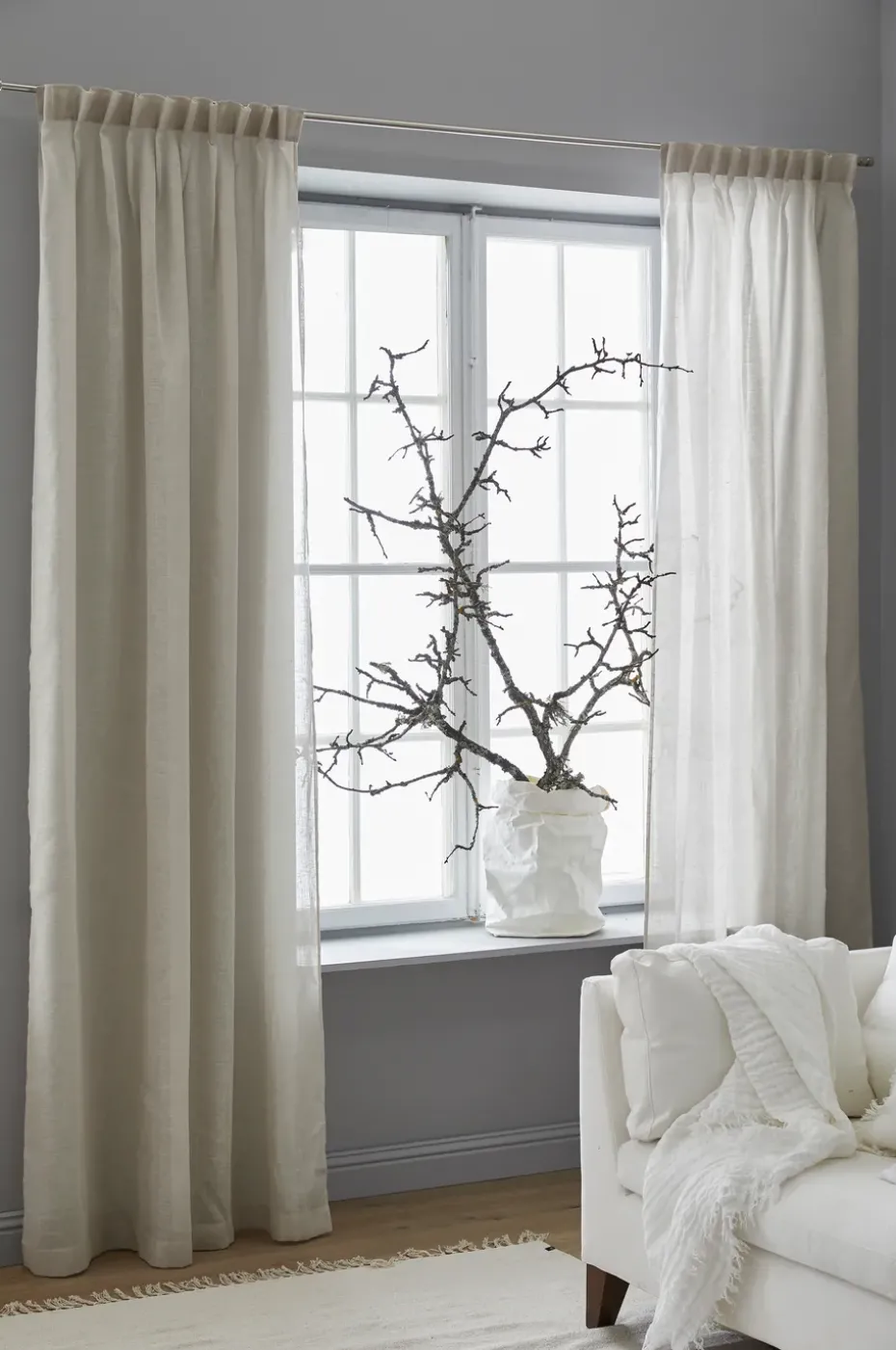 Cortina Dalsland con banda 145x250 cm, Oatmeal