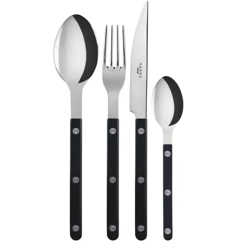 Cubertería Bistrot shiny 24 piezas, Black