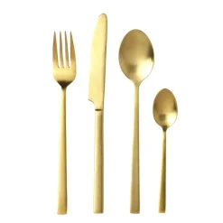 Cubertería Bitz 16 piezas, dorado