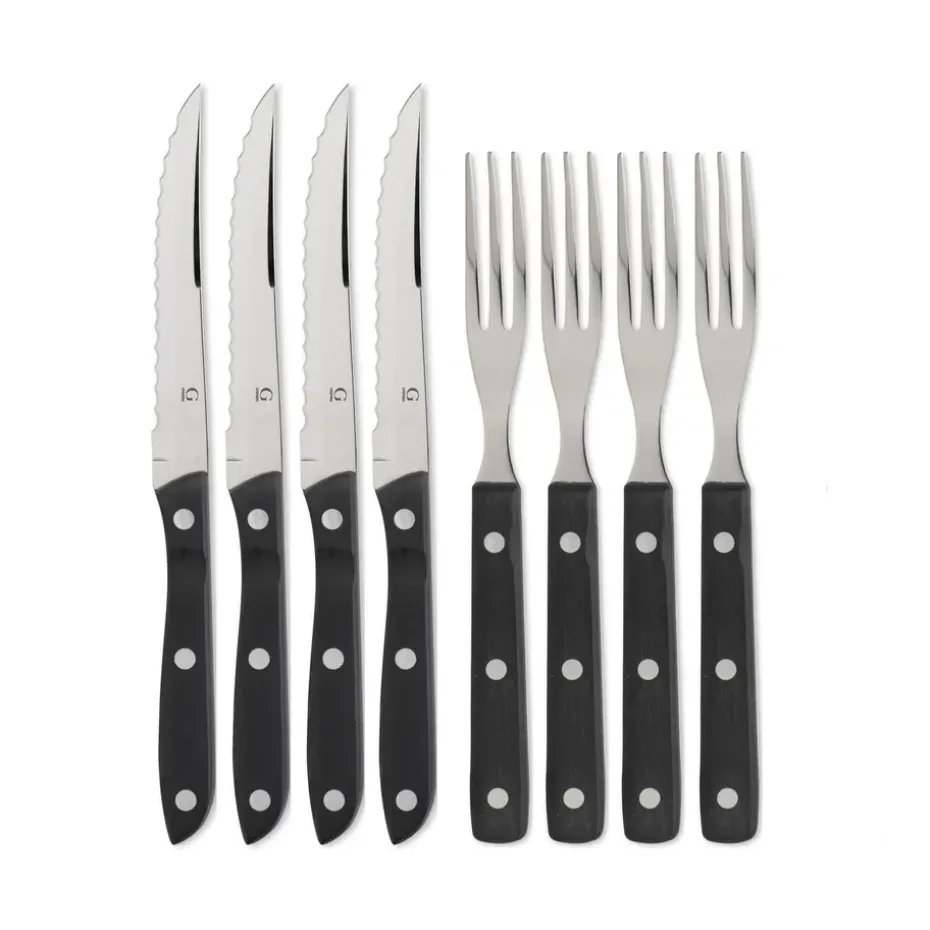 Cubertería Old Farmer 8 piezas, negro, 8 piezas