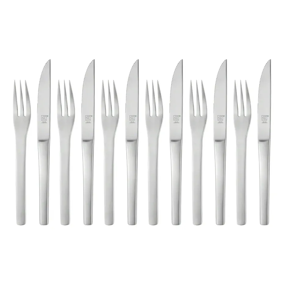 Cubiertos de carne Zwilling Melbourne 12 piezas, acero inoxidable mate