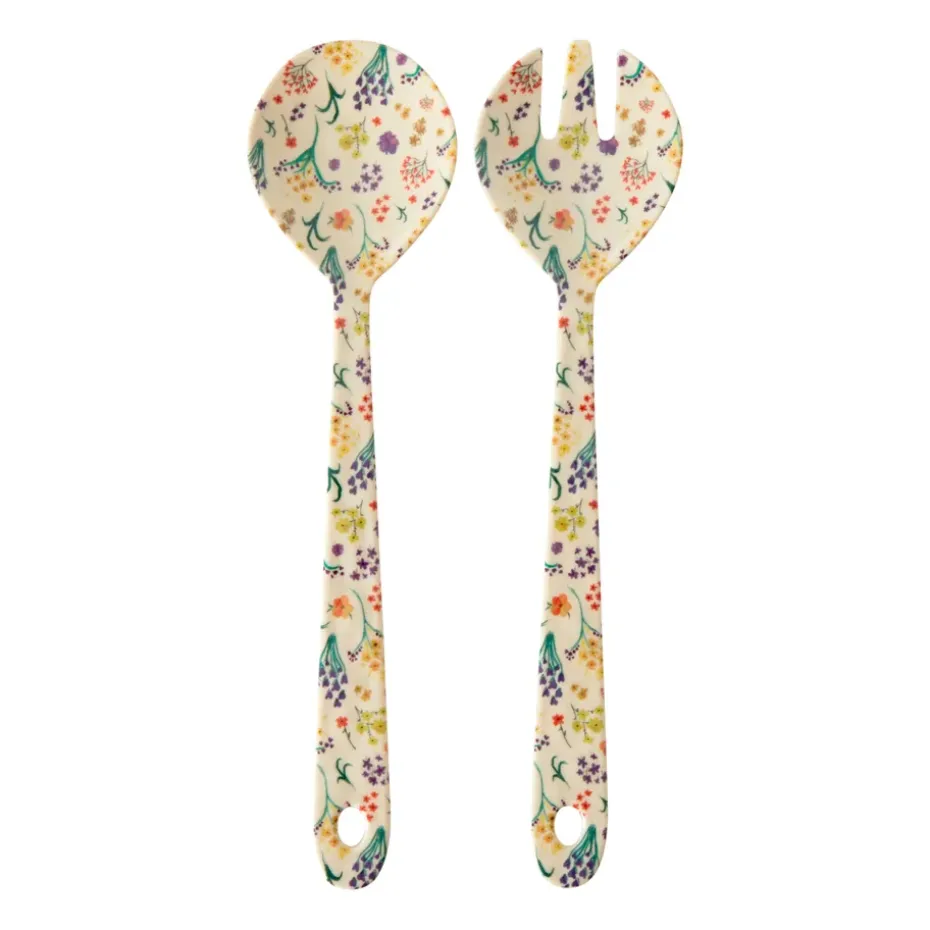 Cubiertos de ensalada Rice melamina 2 piezas, Wild flowers