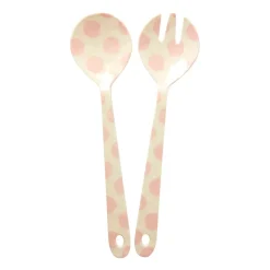 Cubiertos de ensalada Rice melamina 2 piezas, Pink dots