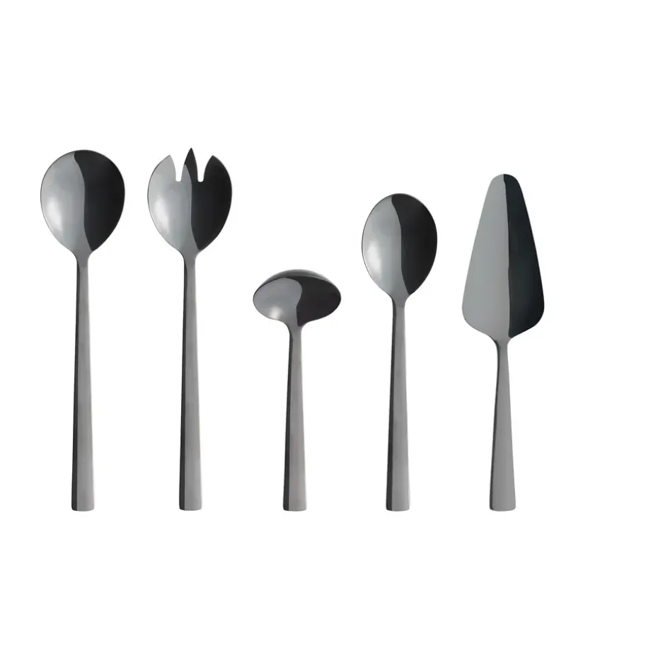 Cubiertos de servir Raw 5 piezas, Negro