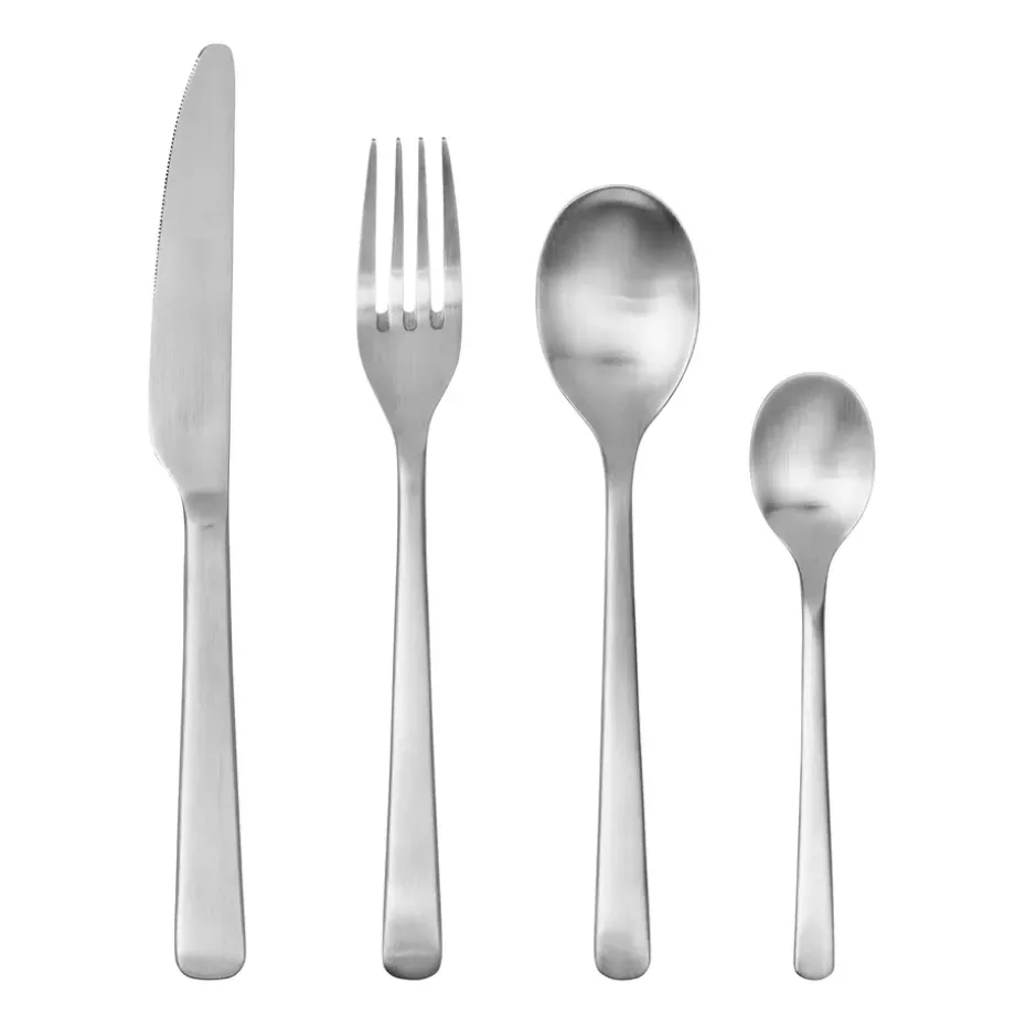 Cubiertos Hune 16 piezas, Brushed satin