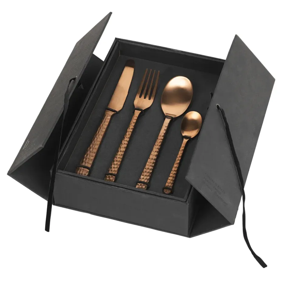 Cubiertos Hune 16 piezas, Copper hammered