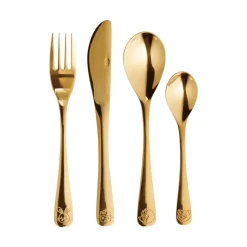 Cubiertos infantiles Aida 4 piezas, Gold