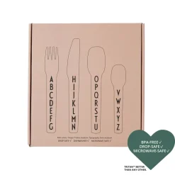 Cubiertos infantiles Design Letters, melamina, Nude