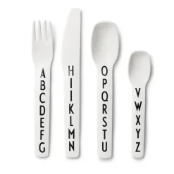 Cubiertos infantiles Design Letters, melamina, 4 piezas