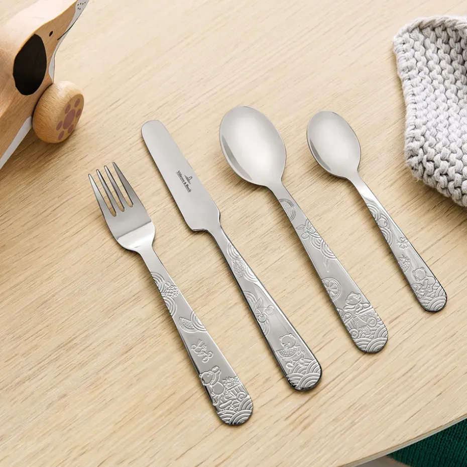 Cubiertos infantiles Hungry as a Bear 4 piezas, acero inoxidable