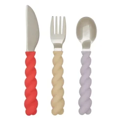 Cubiertos infantiles Mellow 3 piezas, Lavender-Vanilla-CherryRed