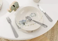 Cubiertos infantiles Walk like an Elephant, 4 partes, Acero inoxidable