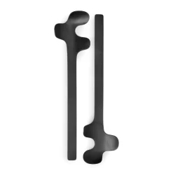 Cubiertos para ensalada Leaf, Brushed Black