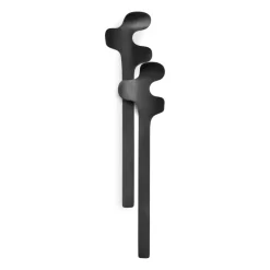 Cubiertos para ensalada Leaf, Brushed Black