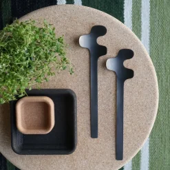 Cubiertos para ensalada Leaf, Brushed Black