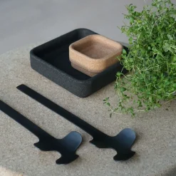 Cubiertos para ensalada Leaf, Brushed Black