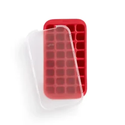 Cubitera de silicona con tapa Lékué, Rojo