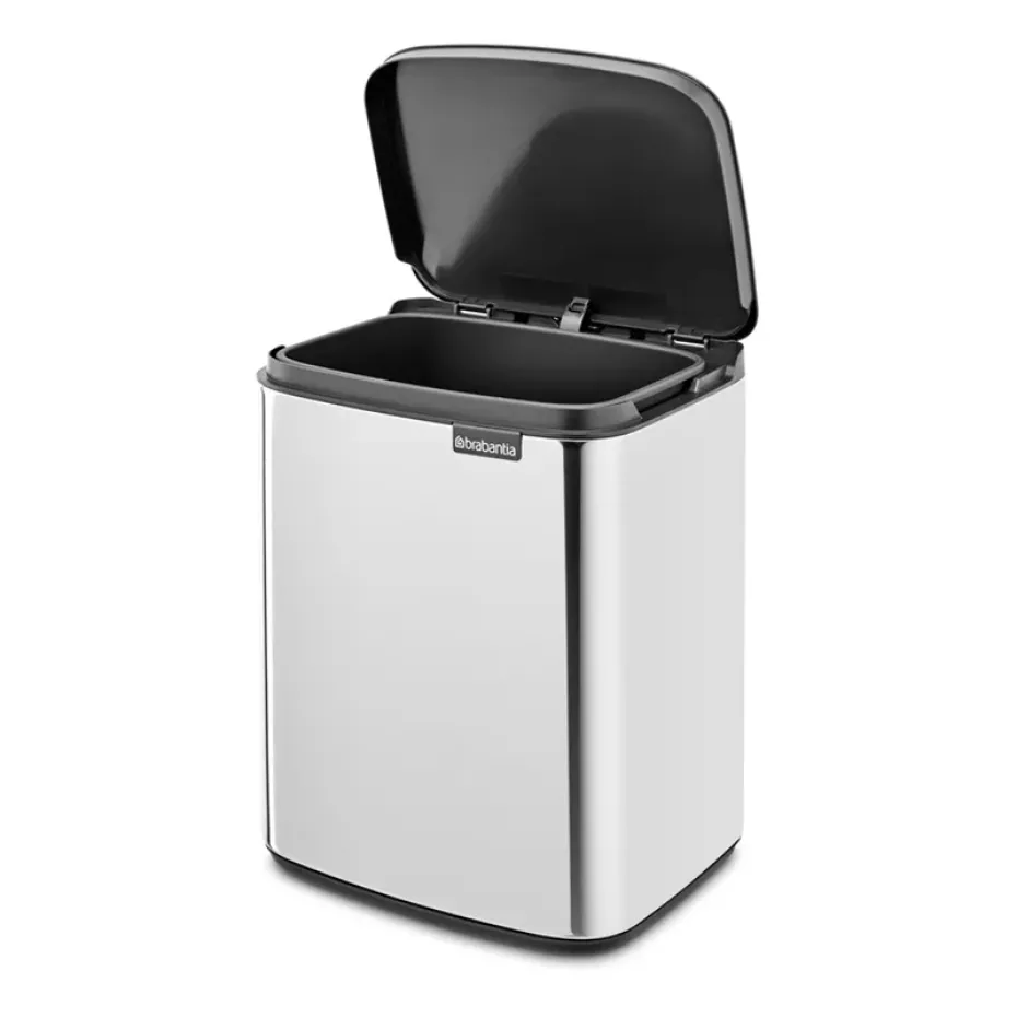 Cubo de basura Bo 7 L, Acero cepillado brillante