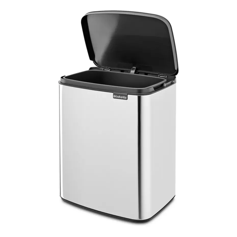 Cubo de basura Bo 12 L, Acero cepillado brillante