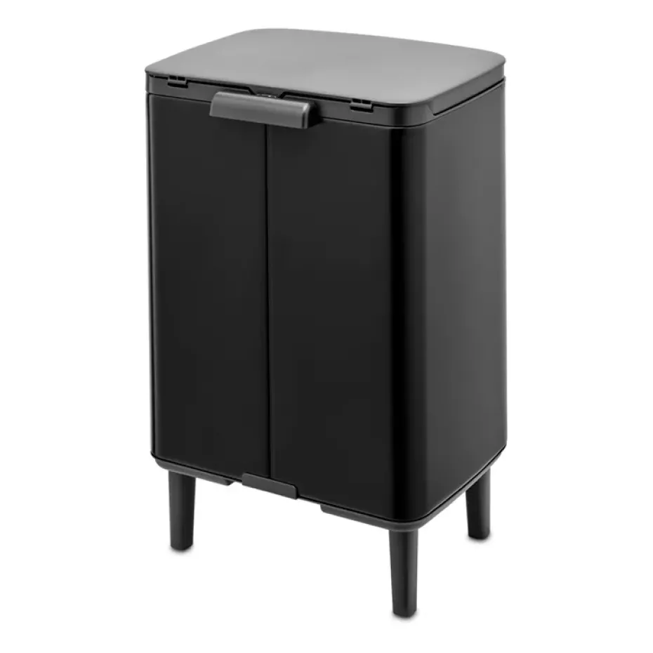 Cubo de basura Bo alto 12 L, Negro mate