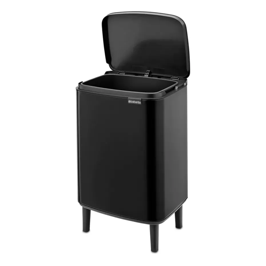 Cubo de basura Bo alto 12 L, Negro mate