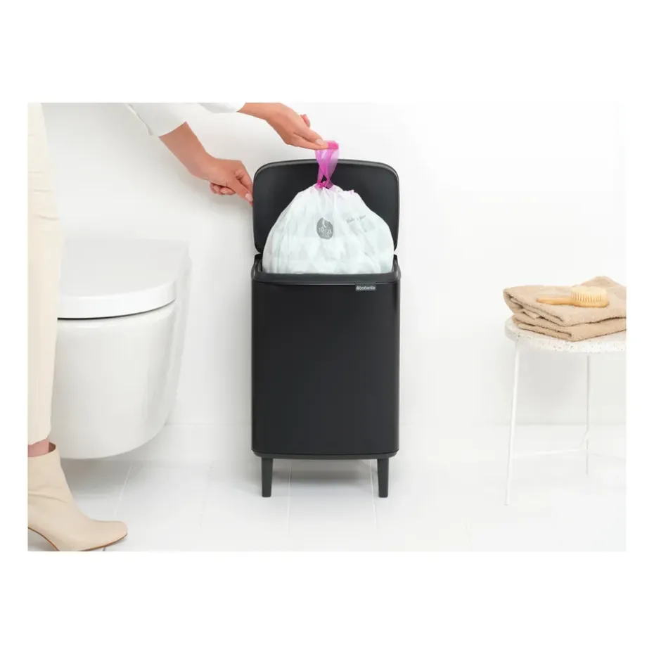 Cubo de basura Bo alto 12 L, Negro mate